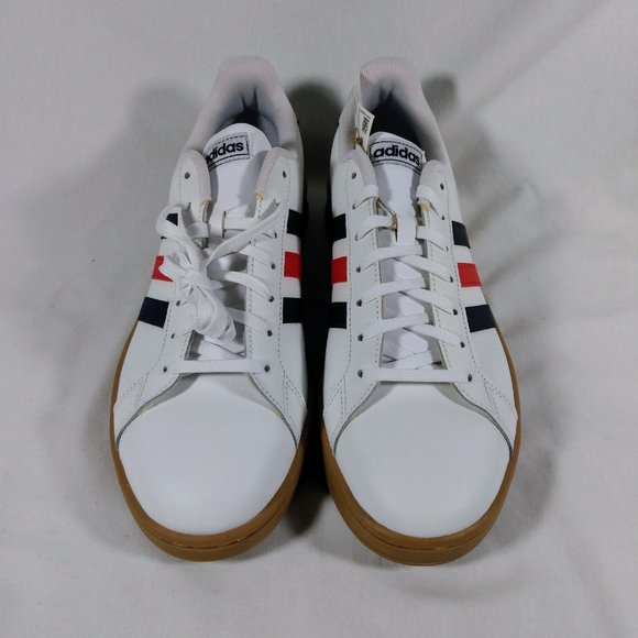 New Adidas Men's Grand Court Tennis White/Blue/Red - Size 11 - Picture 2 of 5